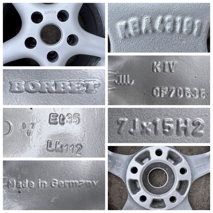 Литые диски Borbet r15 5x112 ET-35 на Mercedes/MINI/Skoda/Volkswagen/Audi/Seat/Galaxy/Transporter T4/Golf/Octavia/Passat/Jetta/Caddy/A4/A6/Touran/100