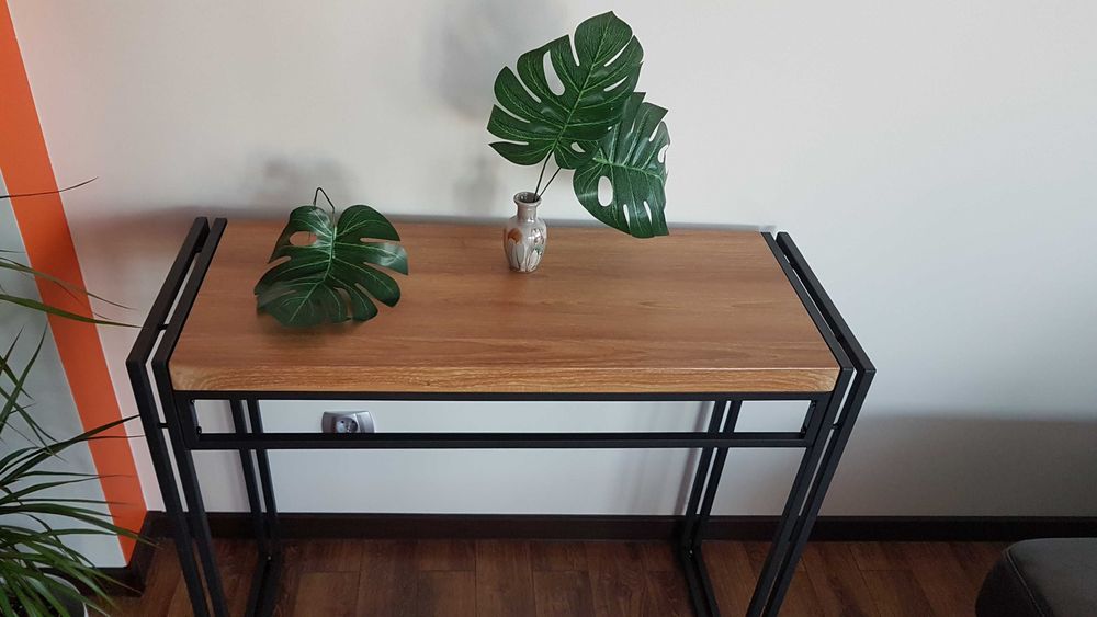 stolik loftowy metal drewno