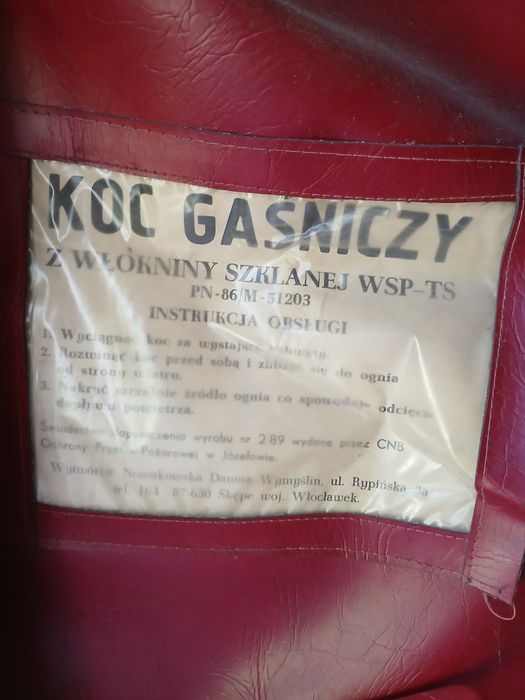 Koc gaśniczy z włókniny szklanej