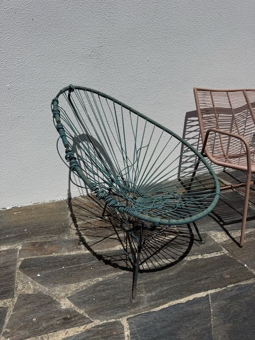 Conjunto cadeiras em corda jardim