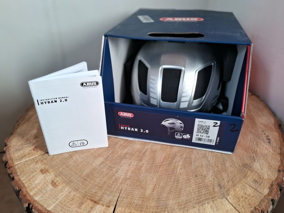 Велошолом Abus Hyban 2.0 Signal Silver Розмір М. Шолом Велосипедний