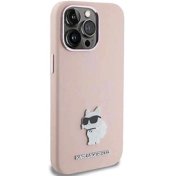 Etui Karl Lagerfeld Silicone Choupette Metal Pin na iPhone 15 Pro Max