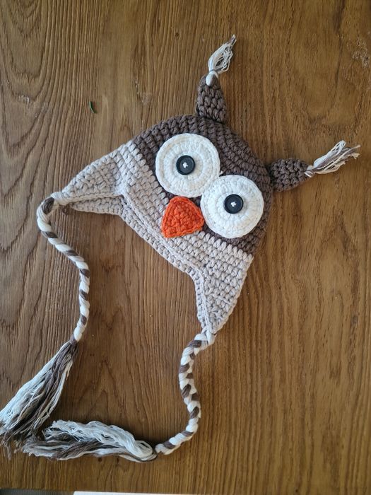 Czapka sowa do sesji zdjęciowej