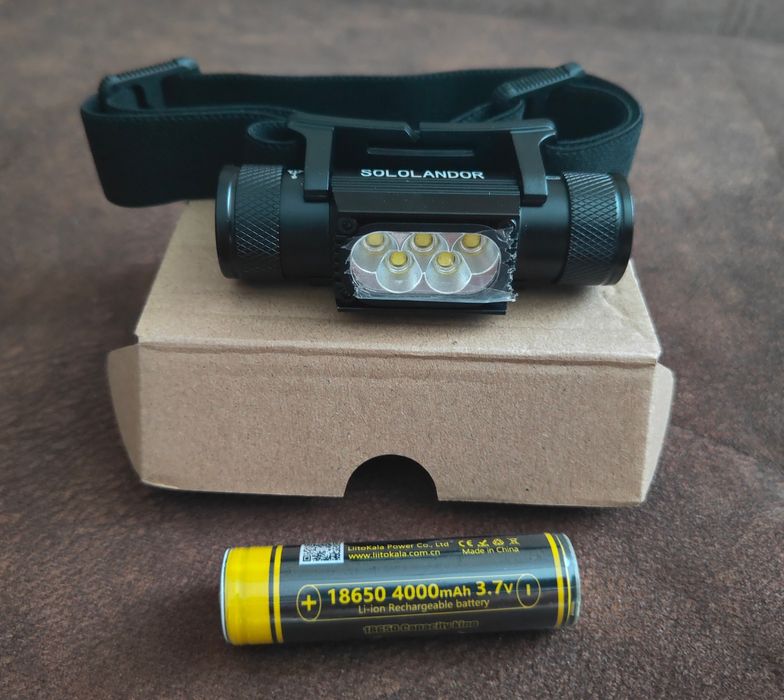 Налобний ліхтар Sololandor (Sofirn) H05A 5-Cree XP-G2 USB-C 18650