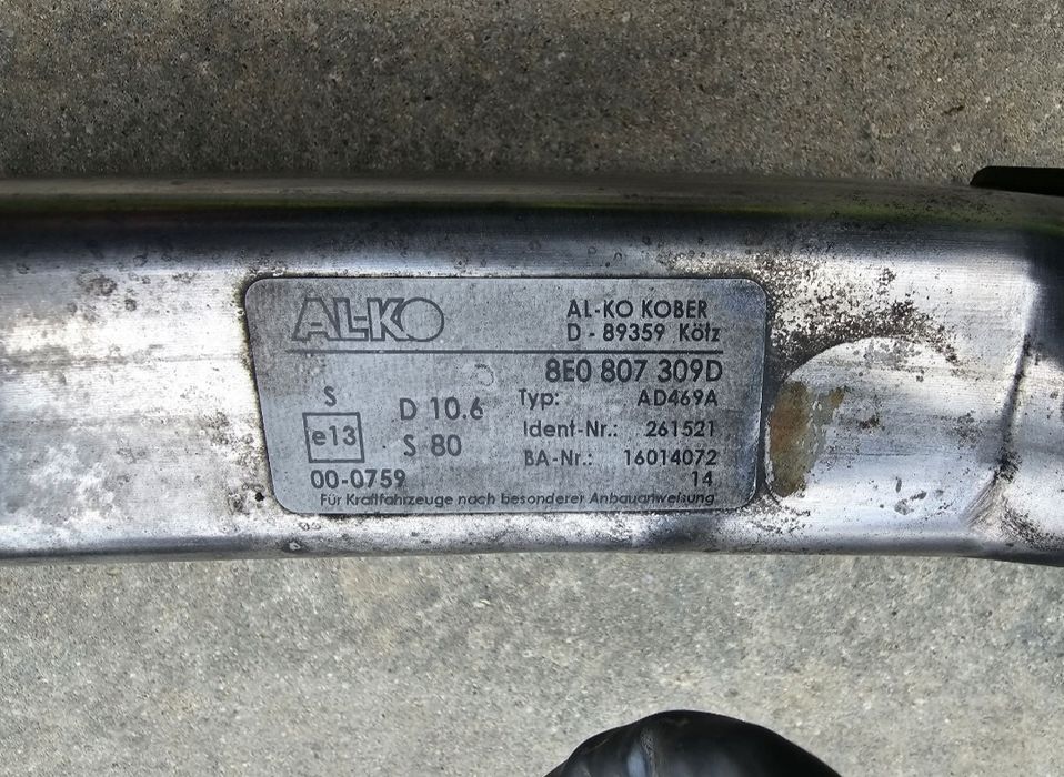 Hak Audi A4 B6 B7 Alko moduł Westfalia