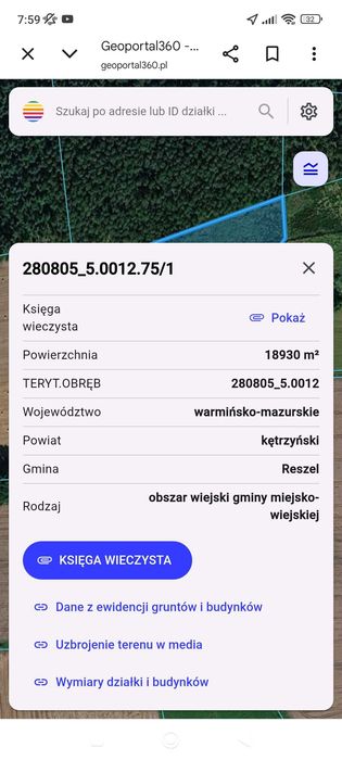 Działka rolna 1.89 ha położona w malowniczym miejscu z drogą dojazdową - Widok 2
