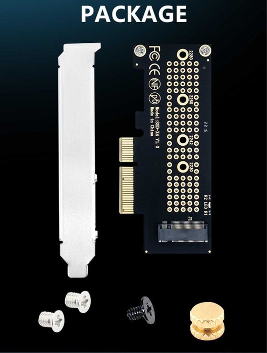 Przejściówka Adapter dysku|M2 NVMe do PCIe 4.0 x1| Fenvi