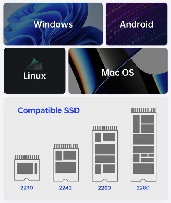 Зовнішня кишеня ORICO CNM2-U4 - 40Gbps USB4 для M.2 NVMe SSD (119401)
