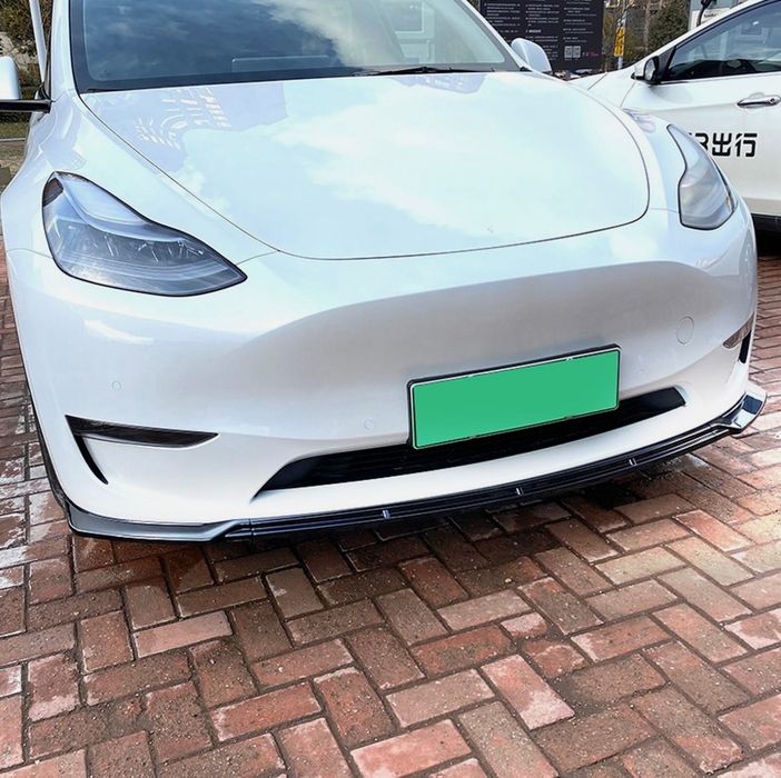 Губа на передний бампер Tesla model Y 3 сплитер обвес накладка на бампер тесла модел у 3 юбка