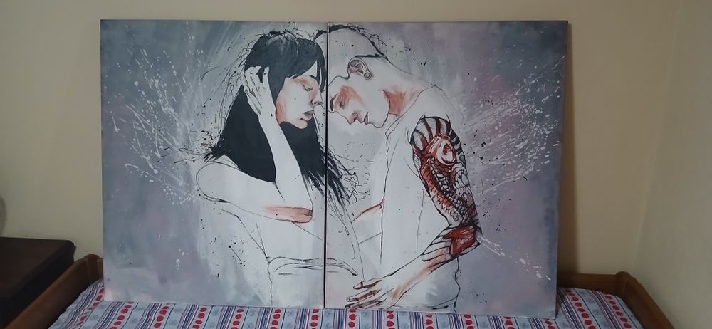 Quadros pintura óleo par