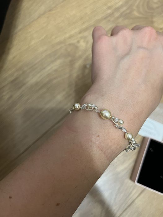 Biżuteria ślubna bransoletka kolczyki silver ann set a dream twig