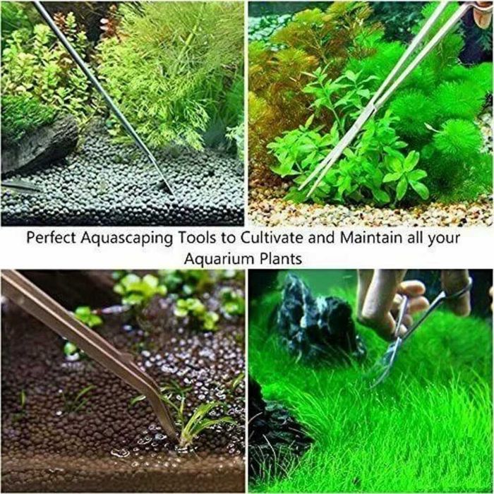 Conj. de utensílios para cuidar das plantas de aquário (Aquascaping)