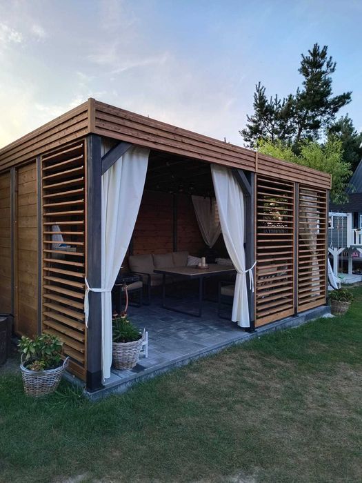 Nowoczesna Altana "Wrona" 3x4m*Ruchome żaluzje/ruchome drzwi do altany