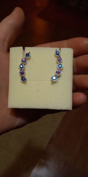 Серьги Harley Silver Swarovski. Серебро.Сваровски.