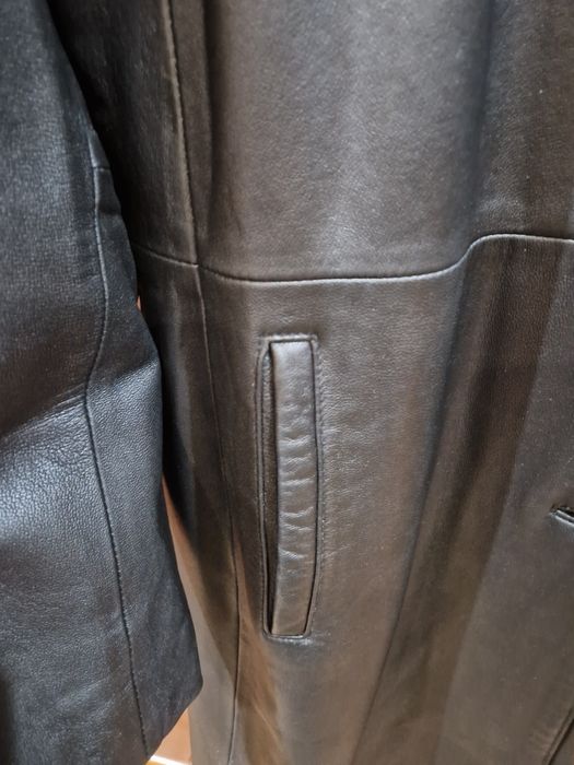 Casaco de couro genuíno