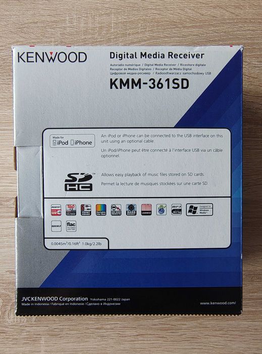 Używany radioodtwarzacz samochodowy Kenwood KMM-361SD + akcesoria
