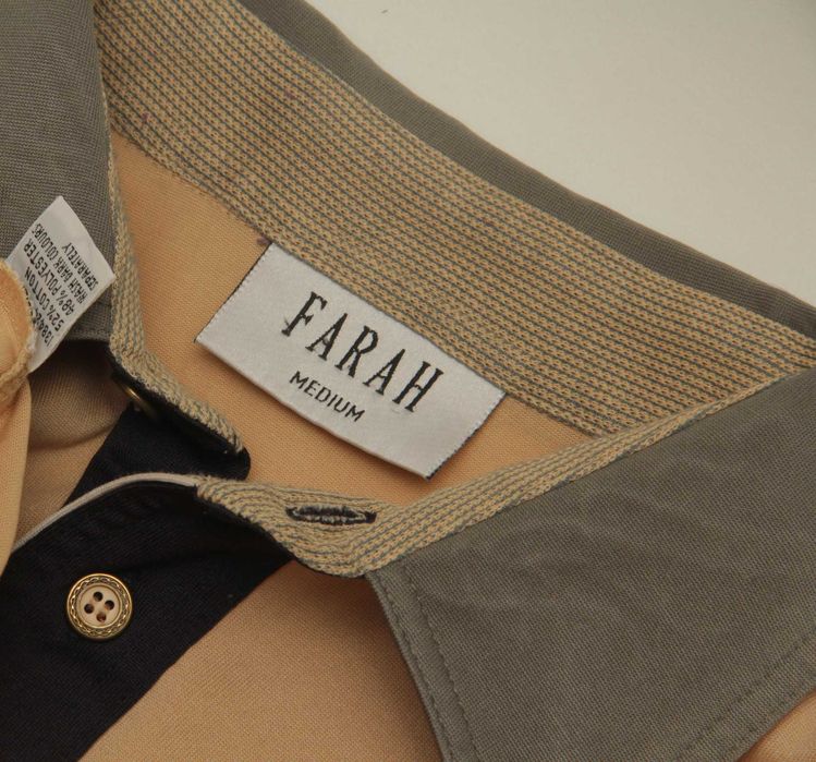 FARAH рр M поло из хлопка и полиестера колорблок