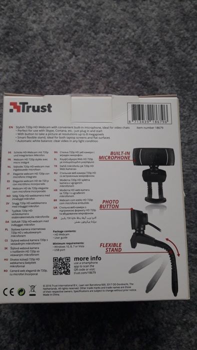 Kamera internetowa mikrofon Trust HD720P Webcam Trino jak nowa