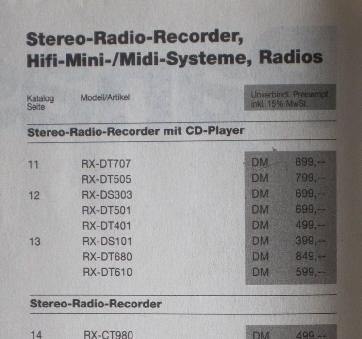 Panasonic RX DT610. Магнитола