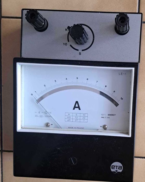 Amperomierz laboratoryjny ERA KM-1, 0-5A-10A