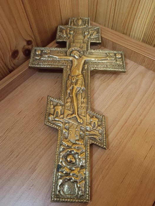 Хрест Кіотний старовинний! Великий розмір 40 x 20 Бронза. 19 століття!
