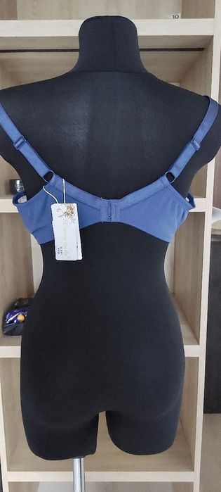Lanny Mode Elegancki Niebieski Biustonosz Odpinane Strapsy 90D