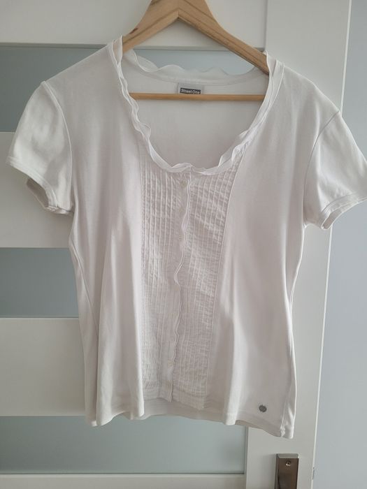 Bluzka biała damska z guziczkami 42