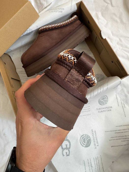 Женские Угги Ugg Tasman platform brown / Угги тапочки LUX 37 38 39