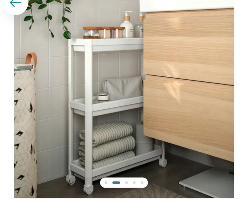 Ikea Vesken regał na kółkach biały