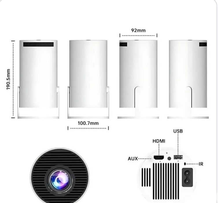 Портативний проектор   підтримка Android IOS M300 max pro Cube 4K