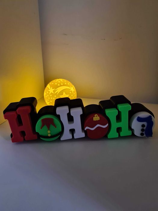 Placa Decorativa de Natal Ho Ho Ho