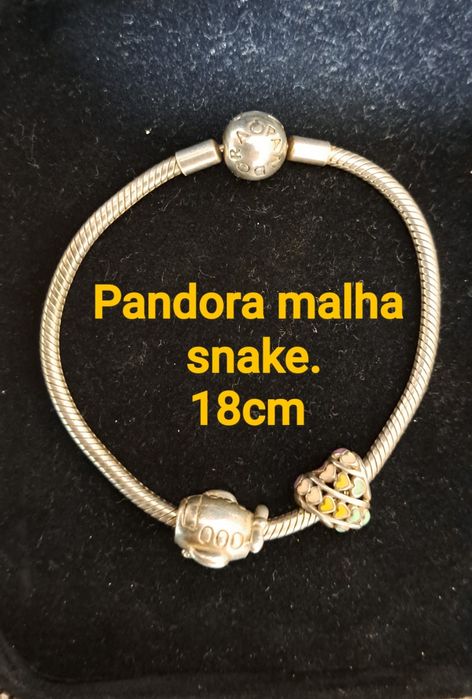 Lote de 6 Pulseiras e 3 aneis Pandora  em prata.