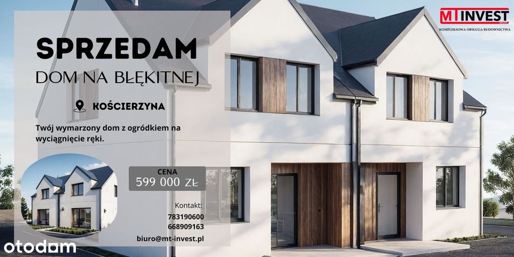 "Dom na Błękitnej" z tarasem oraz ogrodem - taniej niż mieszkanie!