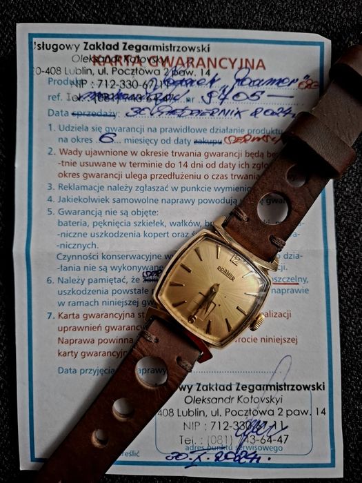 Roamer złoty gwarancja 6mc
