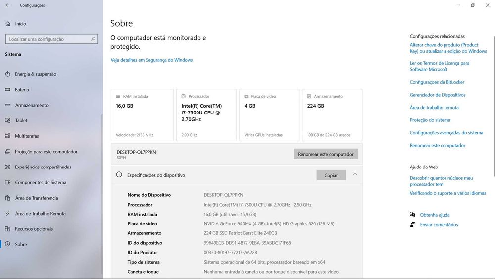 Lenovo IdeaPad 320-15IKB i7-7500U 16 Gb Ram Ssd 240 Gb GeForce 940MX