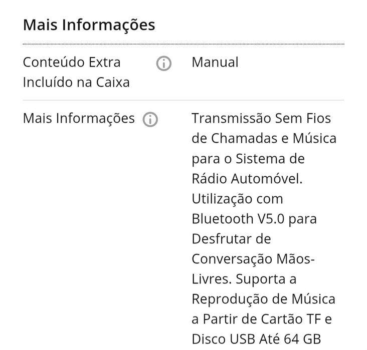 Adaptador para carro GOODIS - Bluetooth/Rádio/USB