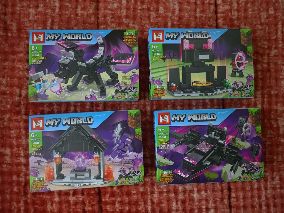 NOWE Mega zestaw klocków Minecraft My World Smok Endu 4 pudełka