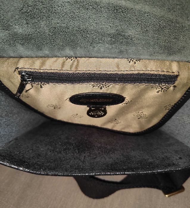 Skórzana czarna torebka listonoszka na ramię uniseks