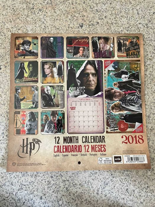 Calendário Harry Potter 2018