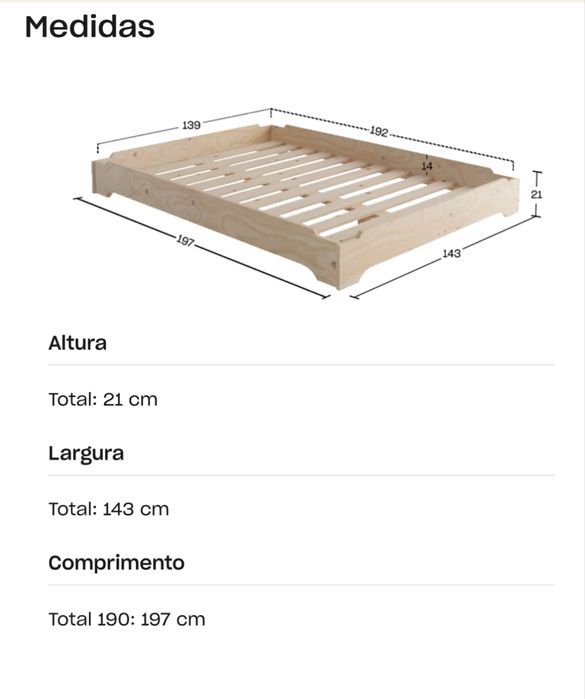 Cama casal Montessori LUFE com colchão