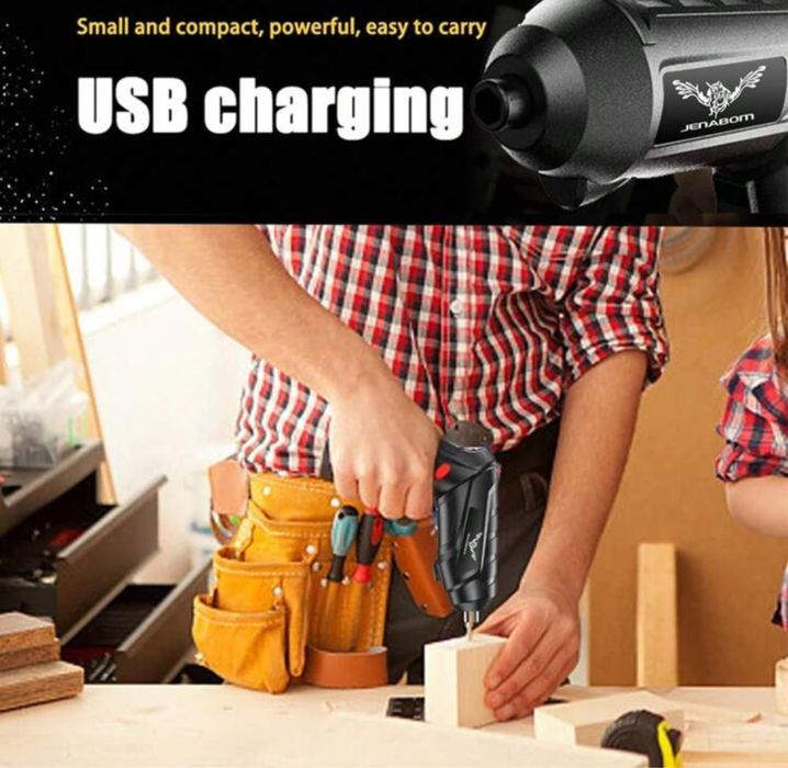 Parafusadeira Mini Portatil com 47 Peças - Kit completo e compacto