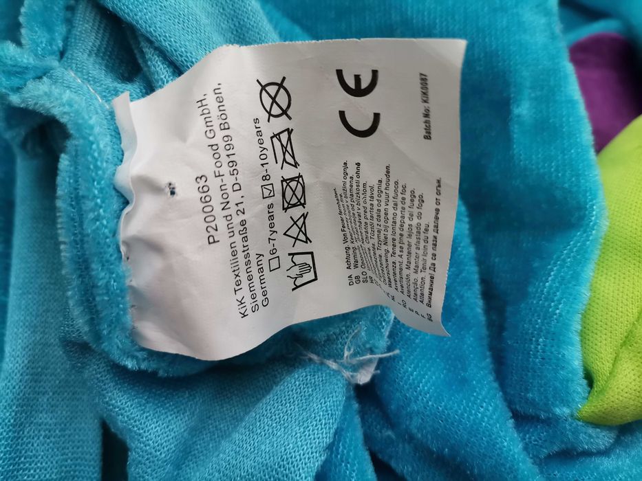 Przebranie strój niebieski smok / dinozaur / kostium stworka