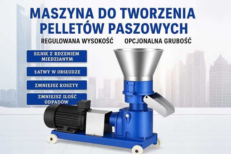Maszyna do produkcji peletu paszowego – peleciarka do paszy dla bydła, drobiu, trzody chlewnej 4kW