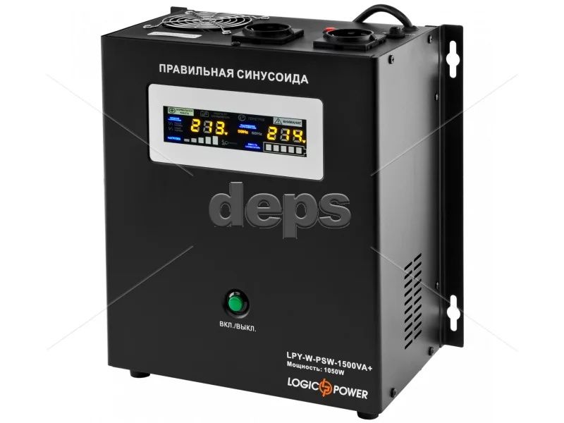 ИБП LogicPower LPY-W-PSW-1500VA+ (1050 Вт, ток заряда 10A/15A, внешняя батарея 24В)