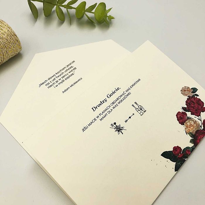 Zaproszenia Ślubne personalizowane botaniczne folder