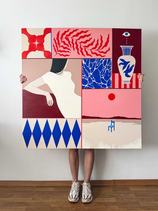 Obraz akrylowy 120x120 cm / Malarstwo