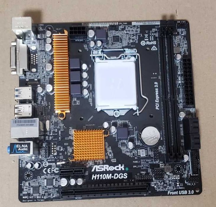 Материнская плата ASRock H110M-DGS. ITX  lga 1151. рабочее состояние.