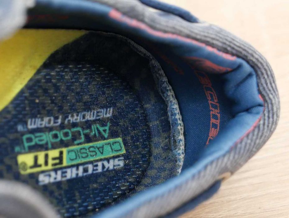 Skechers buty mokasyny jeansowe granatowe lekkie wygodne 42