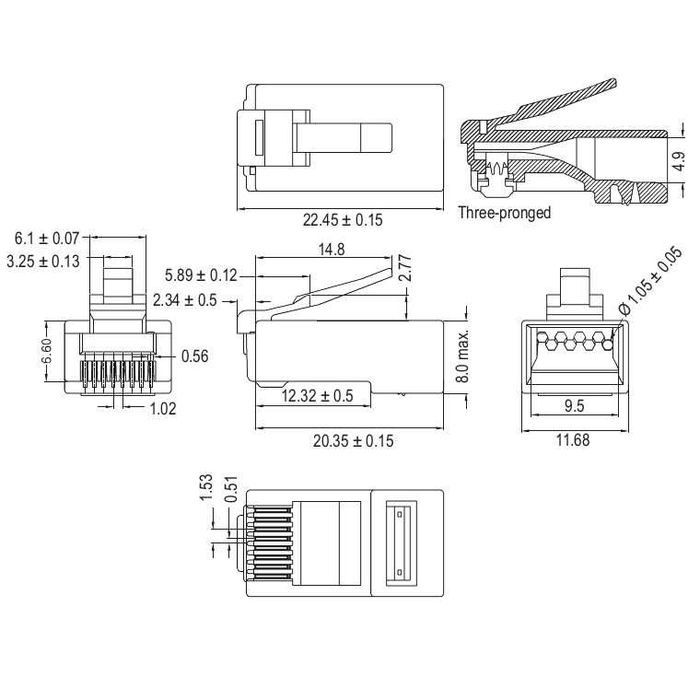 Коннектор RJ45 CAT 6 UTP Goobay 93828 - 10шт