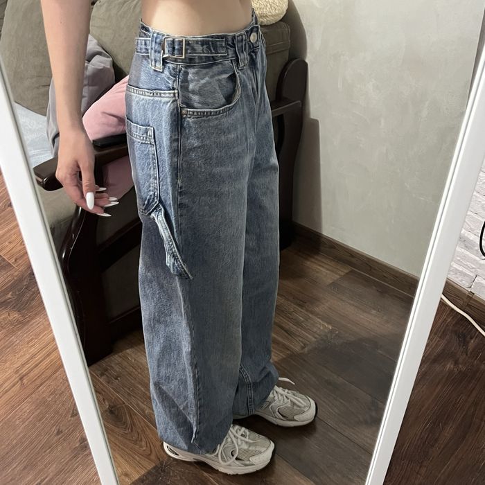 ЯК НОВІ Стильні жіночі джинси Bershka Baggy світло-блакитні, розмір М